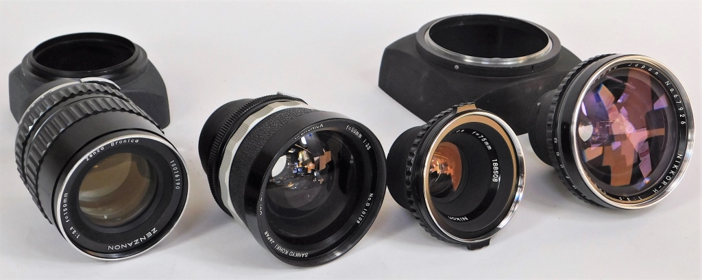 Appraisal: GROUP OF ZENZA BRONICA LENSES Group of Zenza Bronica lenses