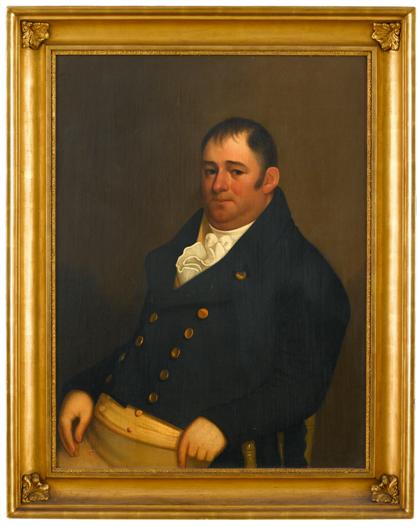 Appraisal: American School th centuryportrait of a gentleman sitting in a