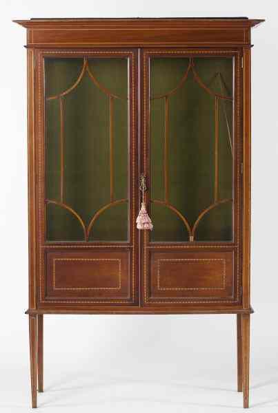 Appraisal: Edwardian Display Cabinetlate th century mahogany and mahogany veneers with