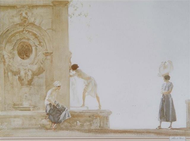 Appraisal: SIR WILLIAM RUSSELL FLINT British - 'The Fountain' signed in