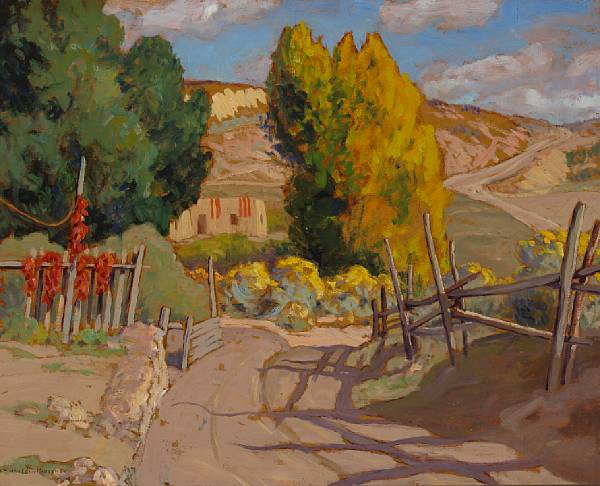 Appraisal: Sheldon Parsons American - A Lane in Santa Fe signed