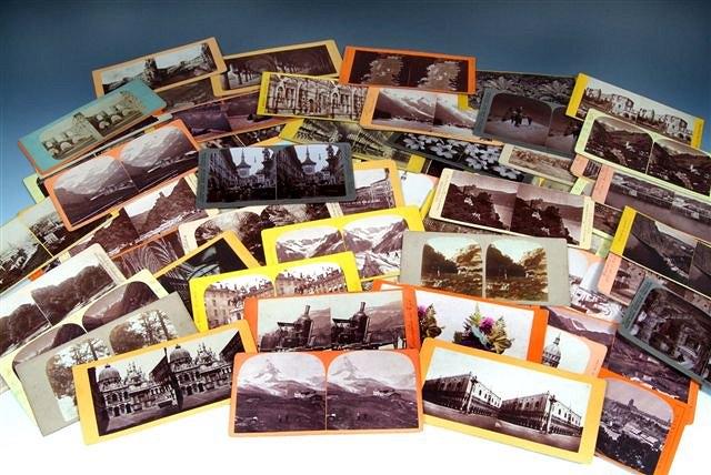 Appraisal: A QUANTITY OF VARIOUS STEREOSCOPIC CARDS including Swiss mountain views