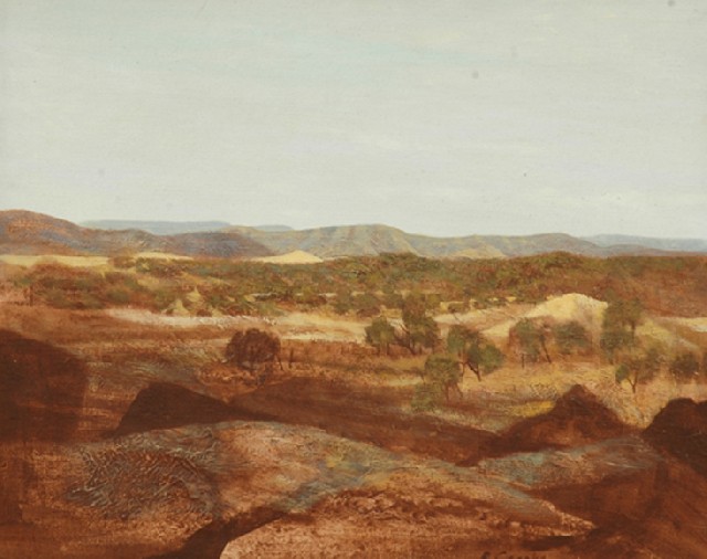 Appraisal: Ray Crooke born Hammersley Ranges oil on canvas on board