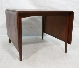 Appraisal: Danish Teak Modern Drop Side Dining Table Banded top and