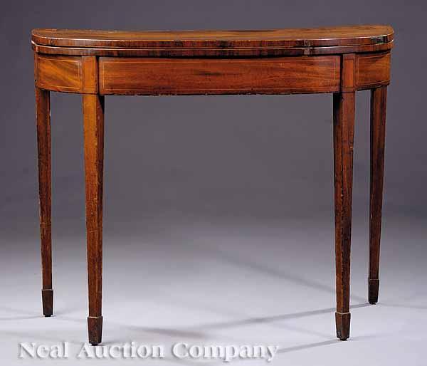 Appraisal: A George III Inlaid Mahogany Games Table the banded D