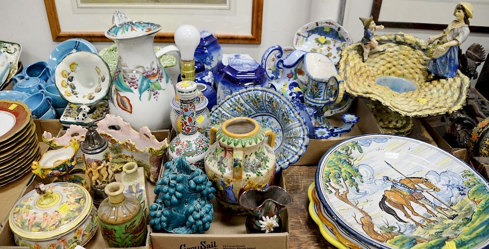 Appraisal: Large group of Italian pottery to include three large chargers