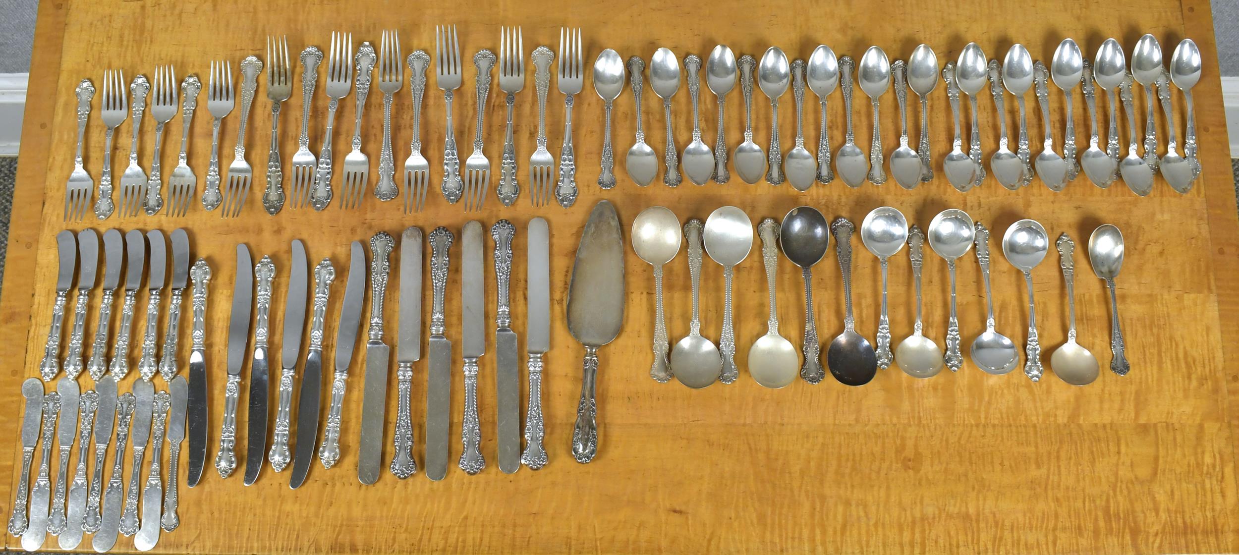 Appraisal: WATSON AND GORHAM STERLING FLATWARE Two partial sets of sterling