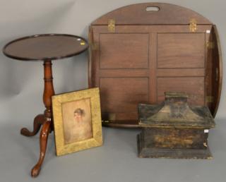 Appraisal: Four piece lot to include mahogany George III butler's tray