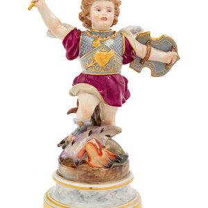 Appraisal: A Meissen Porcelain Figure Late th Century depicting Cupid as