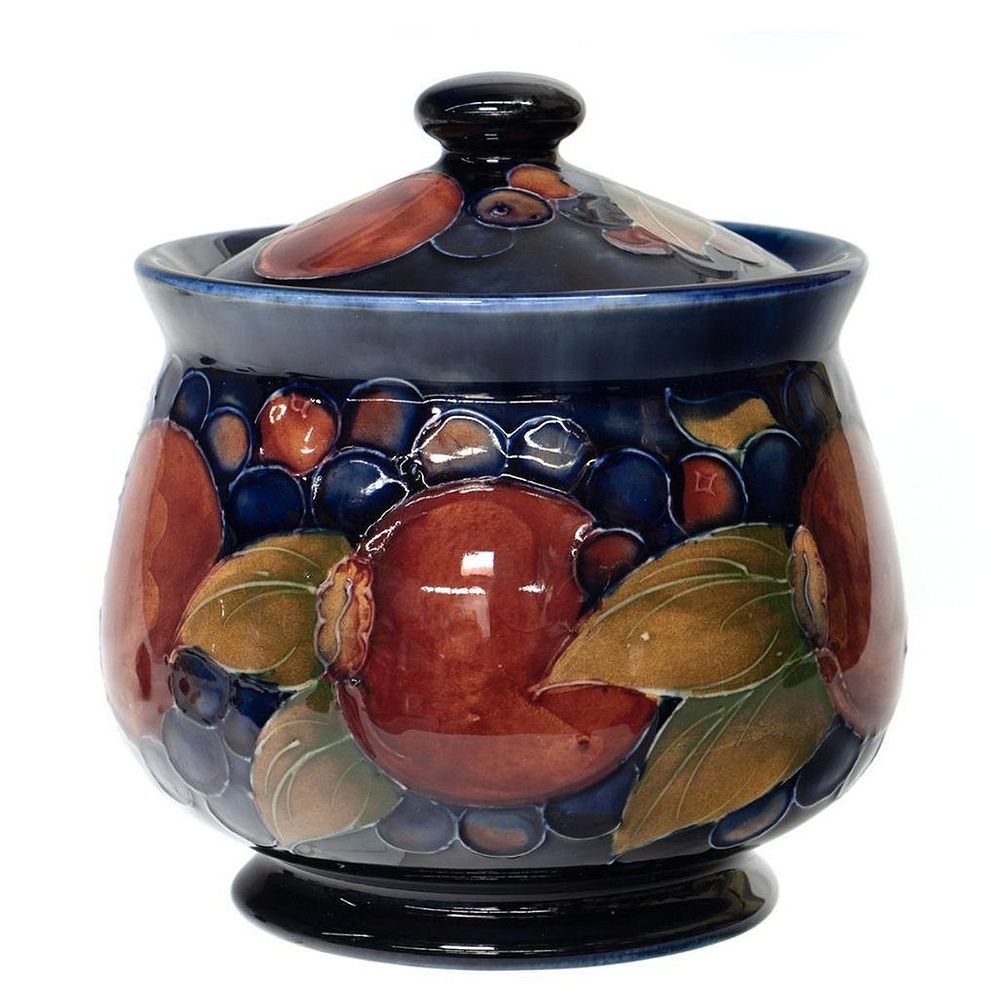 Appraisal: Moorcroft Pottery Covered Jar In the Spanish Pattern in cm