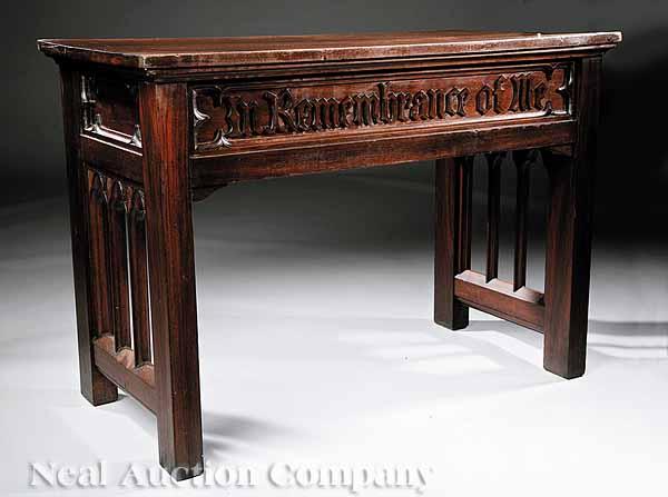 Appraisal: An American Gothic Carved Walnut Side Table late th c