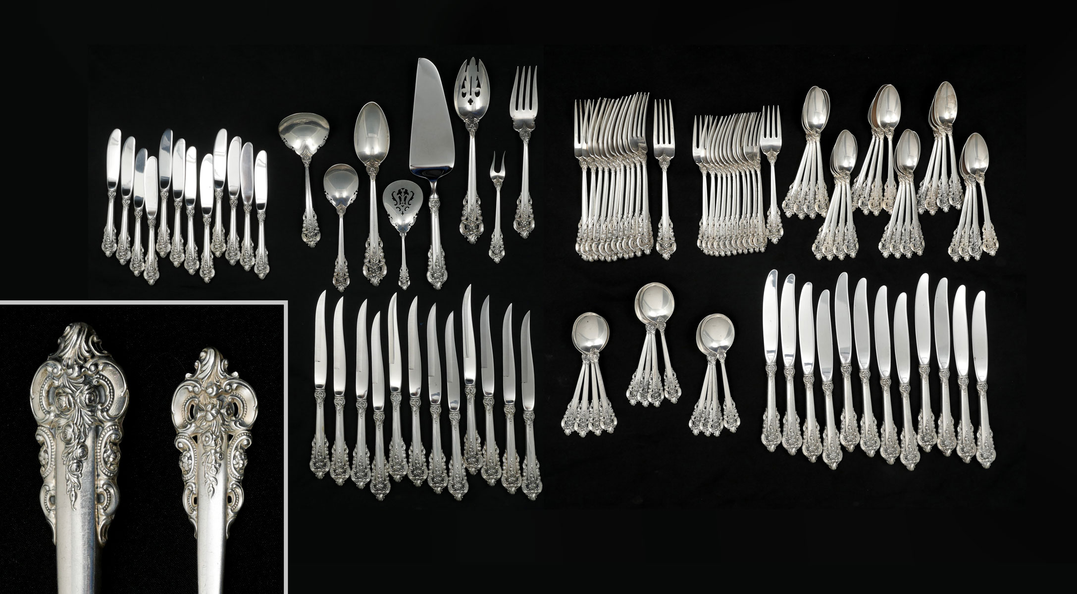 Appraisal: PC WALLACE ''GRAND BAROQUE'' SERVICE FOR FLATWARE Approx Troy ounces