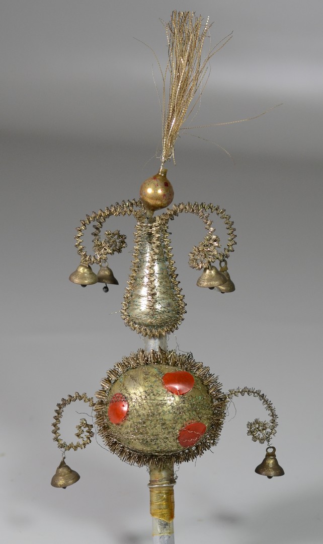 Appraisal: Elaborate tree-top ornament tinsel cellophane spheres