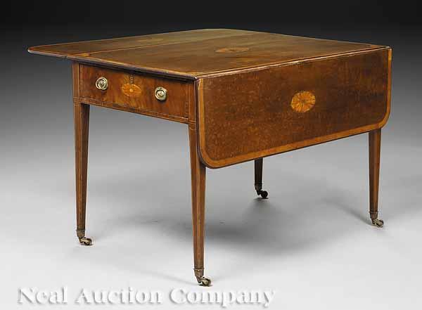 Appraisal: A Fine Regency Mahogany and Satinwood Inlaid Pembroke Table c