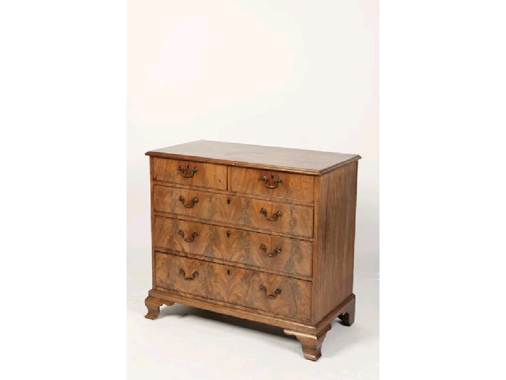 Appraisal: A LATE GEORGE III MAHOGANY CHEST OF DRAWERS the rectangular