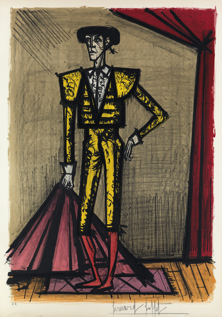 Appraisal: BERNARD BUFFET Torero Color lithograph x mm x inches full