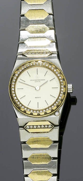 Appraisal: DIAMOND LADY'S WRISTWATCH VACHERON CONSTANTIN from the s Steel and