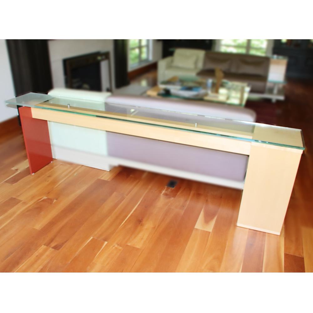 Appraisal: ARCHITECT JIM MCQUISTON POST MODERN S DESIGNED CUSTOM CONSOLE TABLE