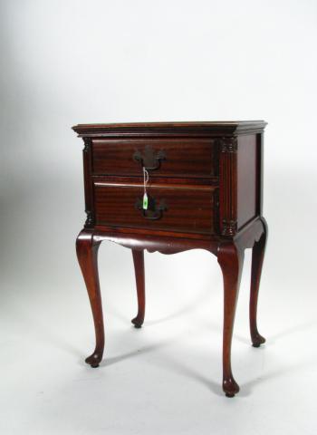 Appraisal: Vintage two drawer mahogany stand worn with scratches to finish