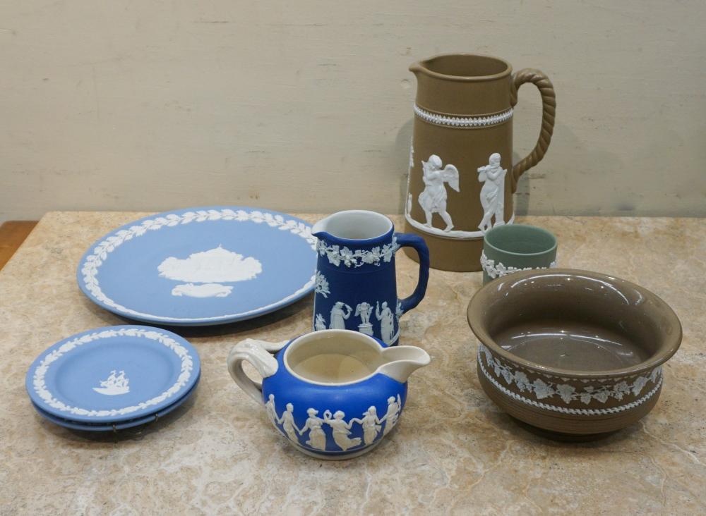 Appraisal: Seven Jasperware Table Articles