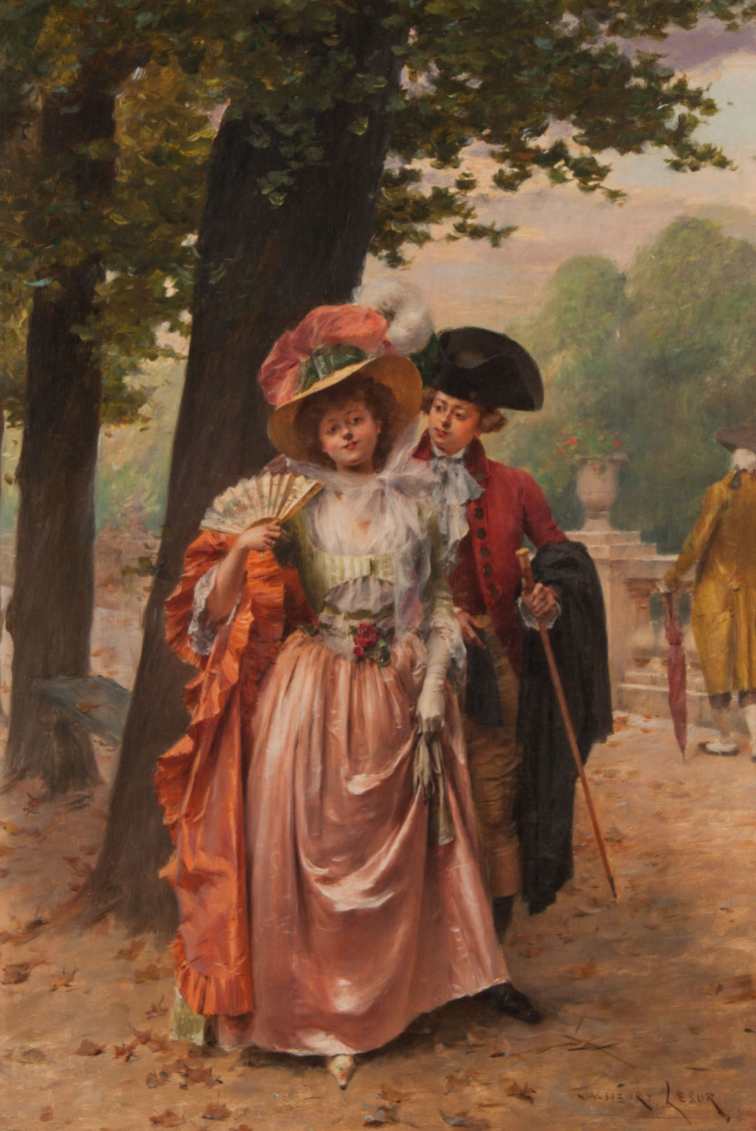 Appraisal: Henri Victor Lesur The Lovers Walk oil on panel French