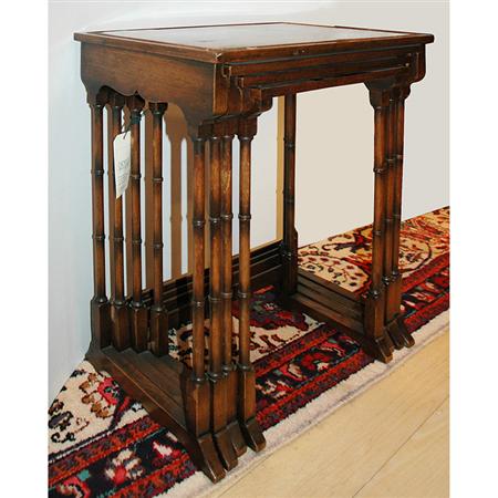 Appraisal: Nest of Regency Style Mahogany Quartetto Tables Estimate -