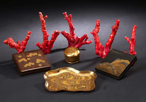 Appraisal: Japanese Lacquered Box Meiji period - decorated all over with