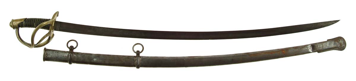 Appraisal: IMPORTED CAVALRY SABER blade is unmarked Leather grip with brass