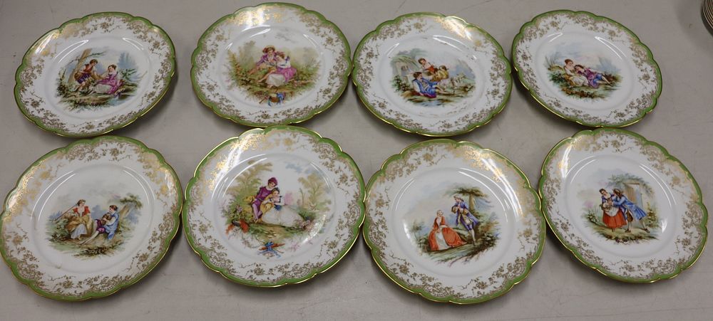 Appraisal: SEVRES Set Of Decorated Porcelain Plates Signed verso and from