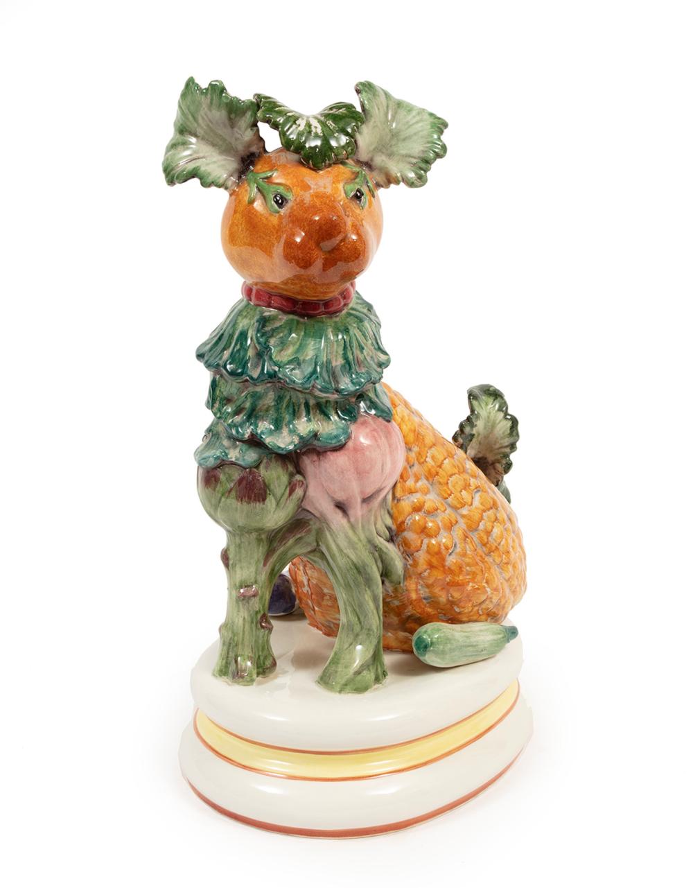 Appraisal: ITALIAN MAJOLICA CATItalian Majolica Cat late th c marked hand