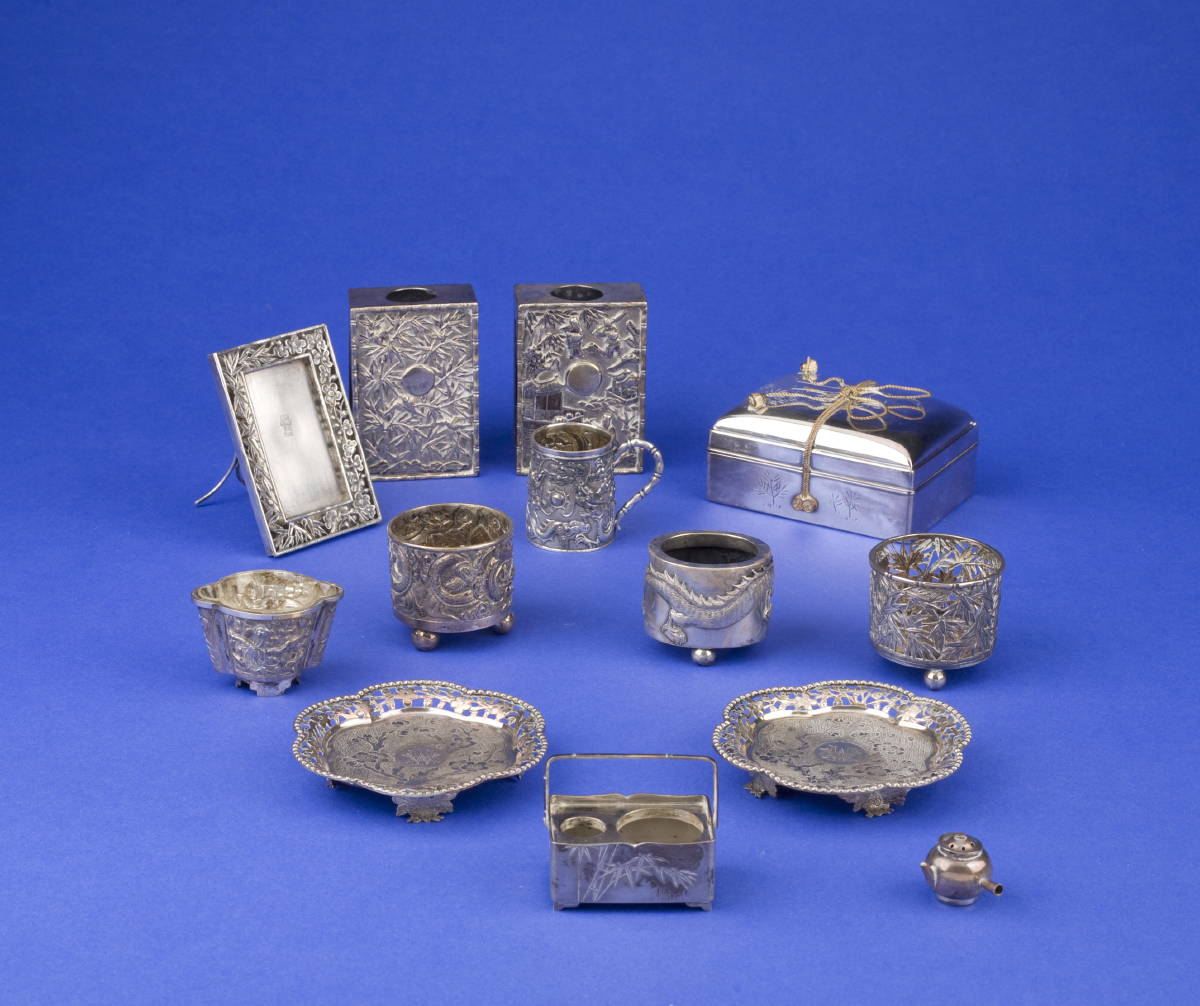 Appraisal: GROUP OF CHINESE EXPORT AND JAPANESE SILVER TABLE ARTICLES VARIOUS