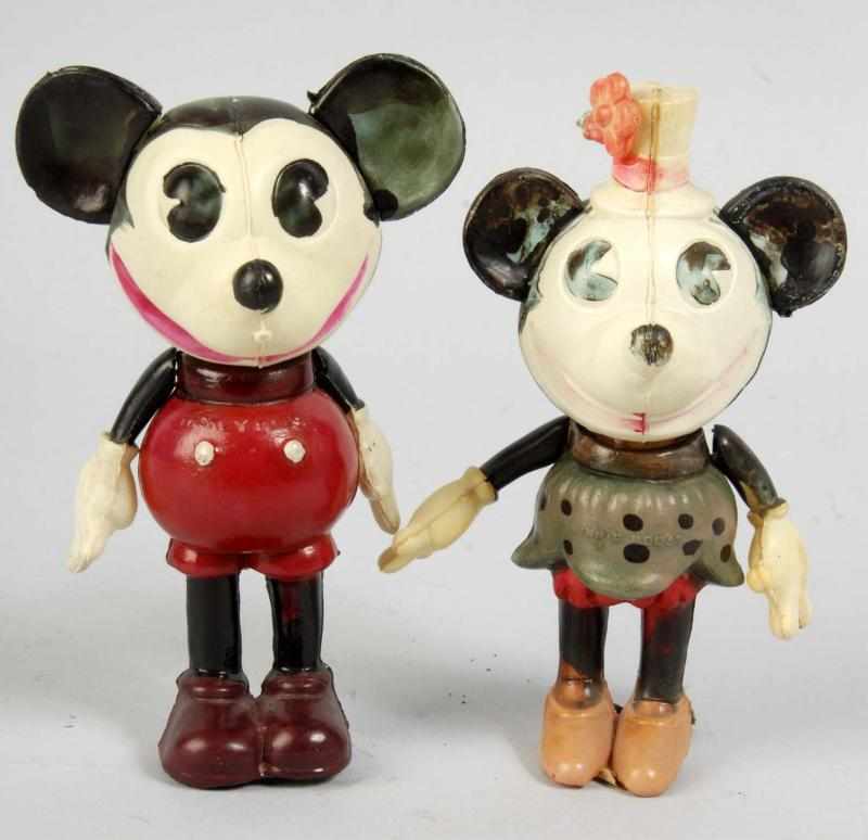 Appraisal: Lot of Celluloid Disney Mickey Minnie Figures Description Japanese Pre-war