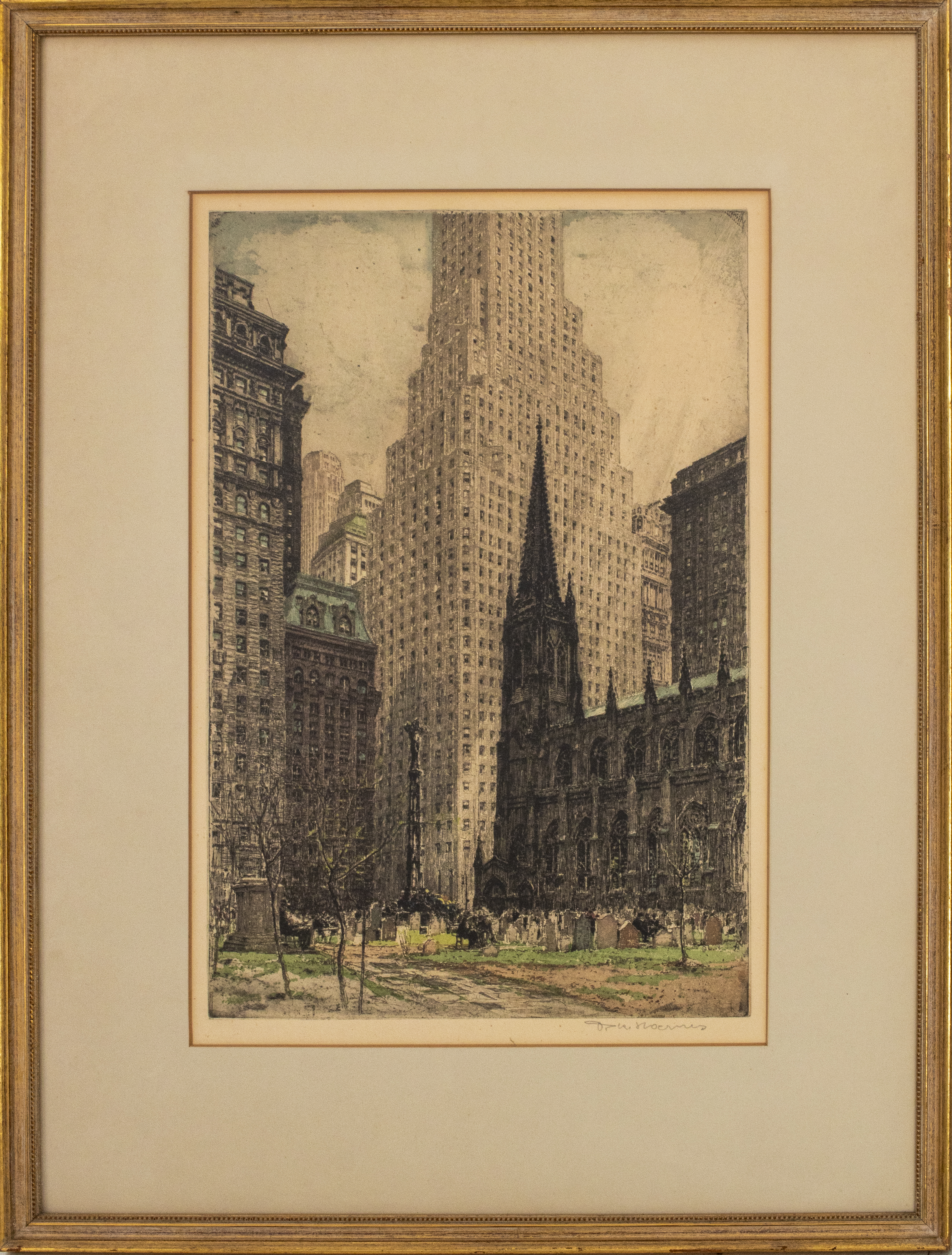 Appraisal: TANNA KASIMIR-HOERNES COLOR ETCHING NEW YORK CITY Tanna Kasimir-Hoernes Austrian