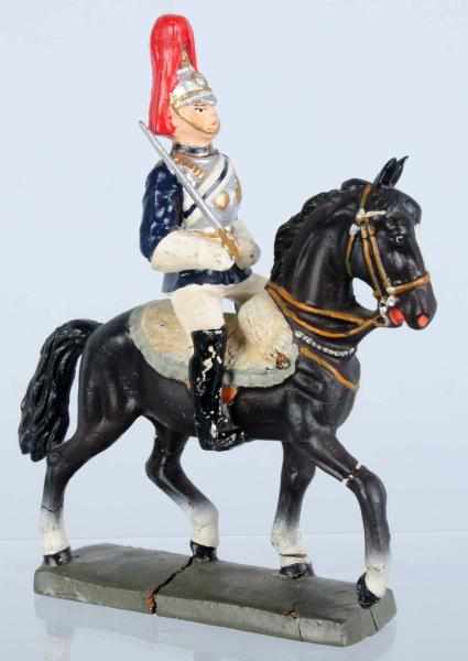 Appraisal: Lineol cm Mounted Horse Guard A rare figure in great