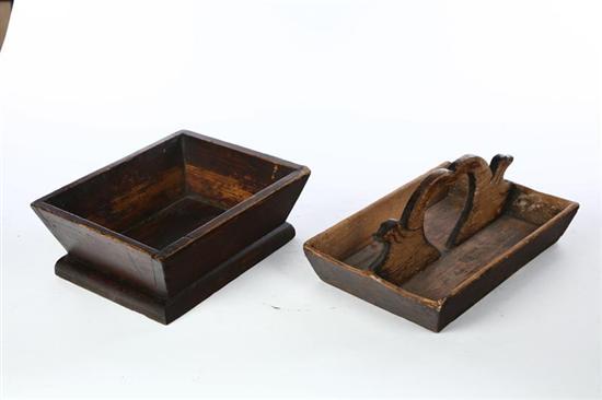 Appraisal: CUTLERY TRAY AND AN APPLE BOX Both American th century