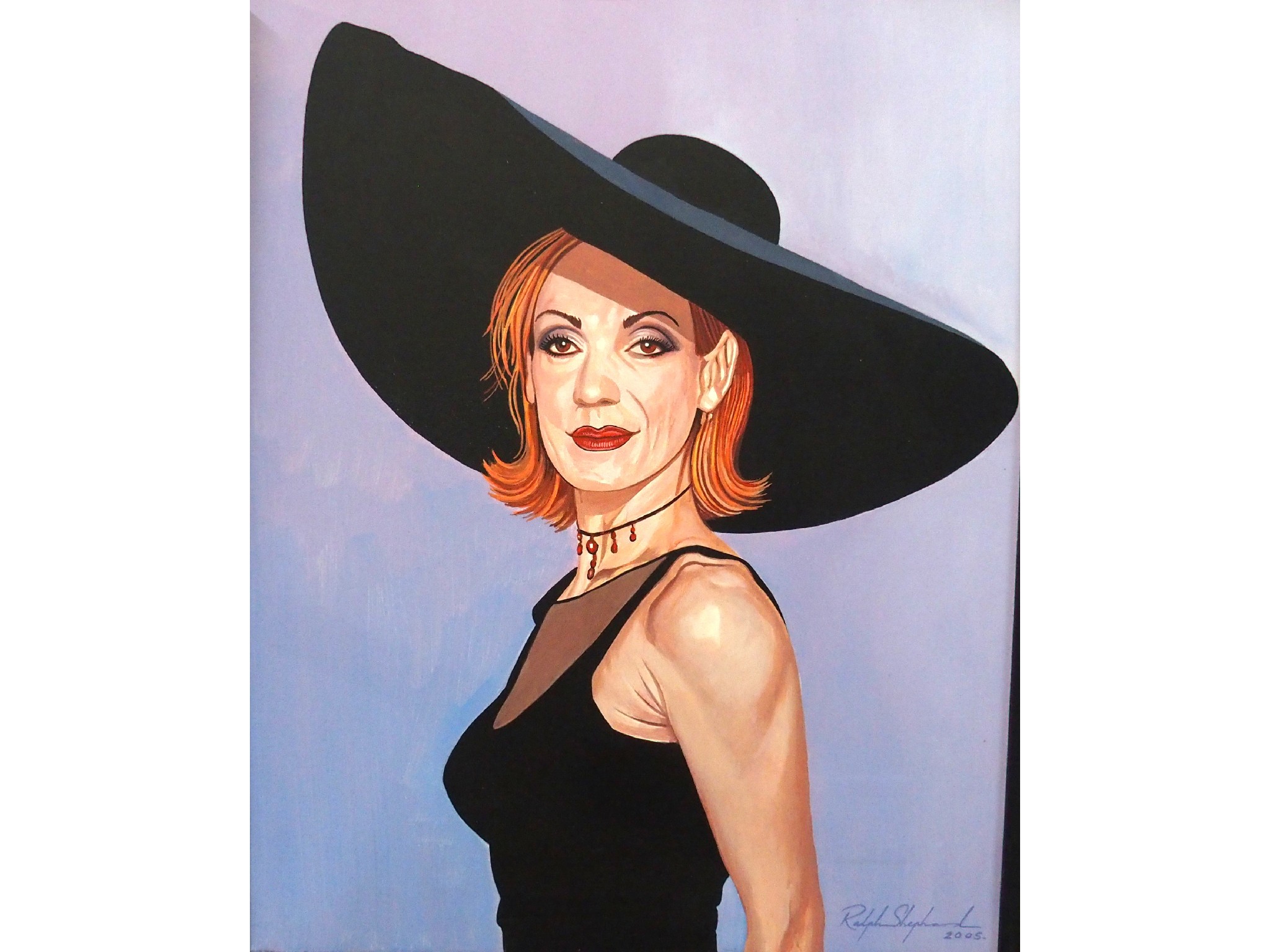 Appraisal: RALPH SHEPHARD Chrissie in black signed and dated acrylic on