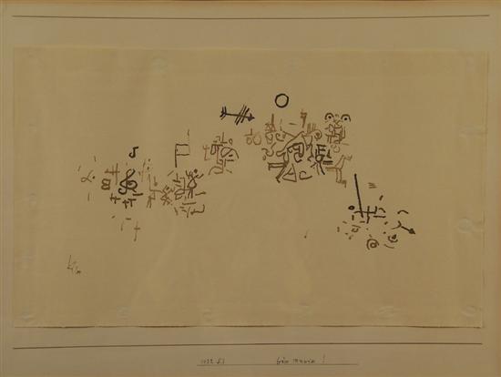 Appraisal: PAUL KLEE Swiss German - NASTY MUSIC BOESE MUSIK ink