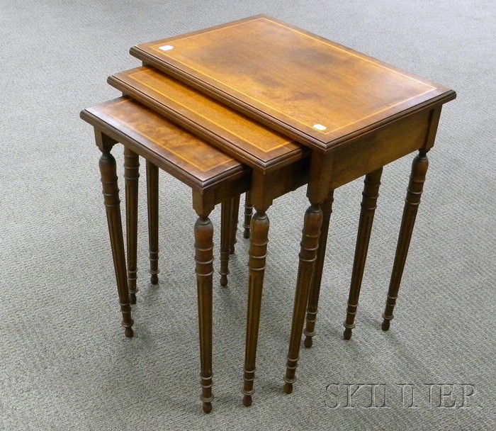 Appraisal: Nest of Three Regency-style Birch and Beechwood Stands