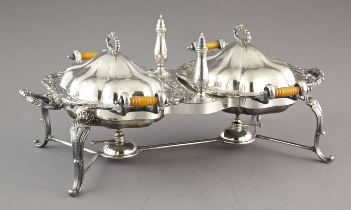 Appraisal: Impressive Nine-Piece Barbour Silverplate Company Double Chafing Dish-on-Stand first quarter