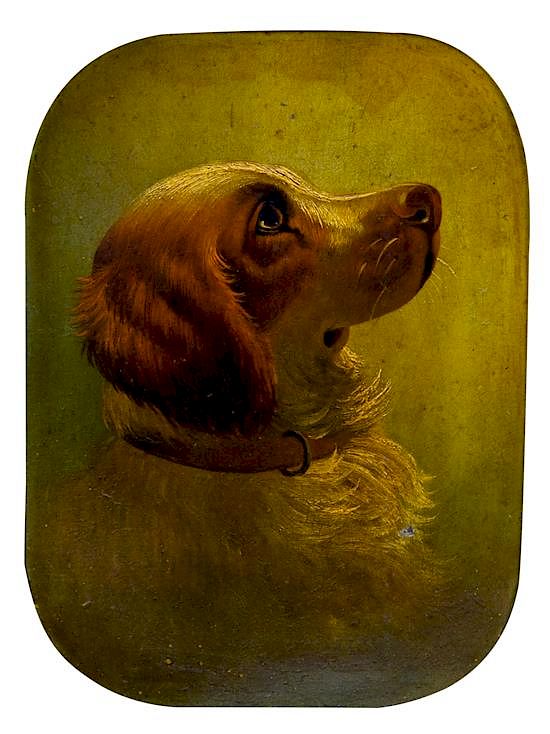 Appraisal: Two Paintings depicting Spaniels Larger x inches Two Paintings depicting