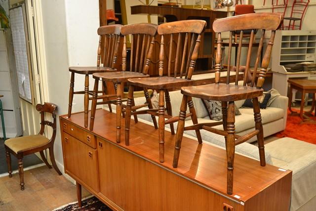 Appraisal: A SET OF FOUR ENGLISH OAK COTTAGE CHAIRS A SET