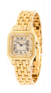 Appraisal: An Karat Yellow Gold and Diamond Santos Wristwatch Cartier dwts