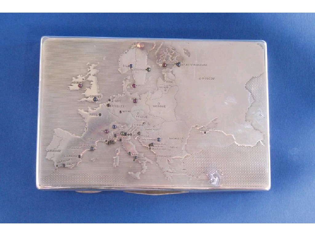 Appraisal: A CIGARETTE CASE of rectangular form with engine-turned decoration the