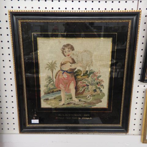 Appraisal: American School Girl Needlework by L H Truman St Francis