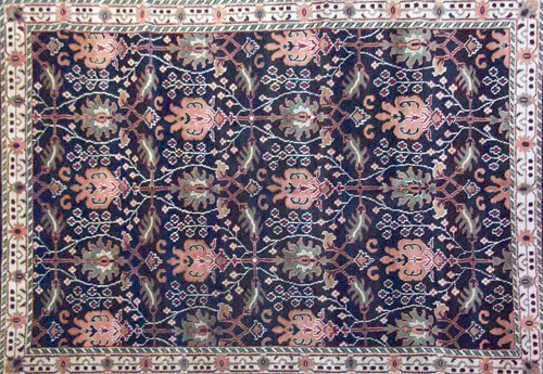 Appraisal: WILLIAM MORRIS STYLE Area rug with salmon and olive green