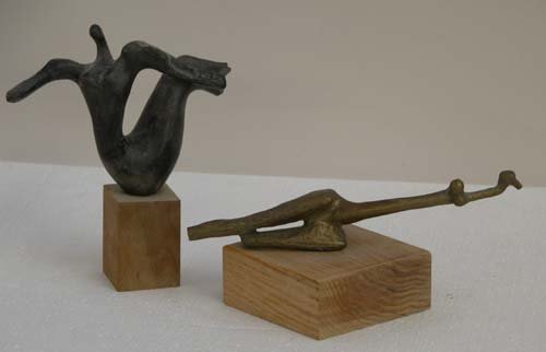 Appraisal: Two Figural Forms Mixed Media on Ceramic Caplan Jerry x