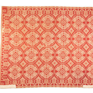 Appraisal: Two Jacquard Woven Coverlets th Century comprising one example with