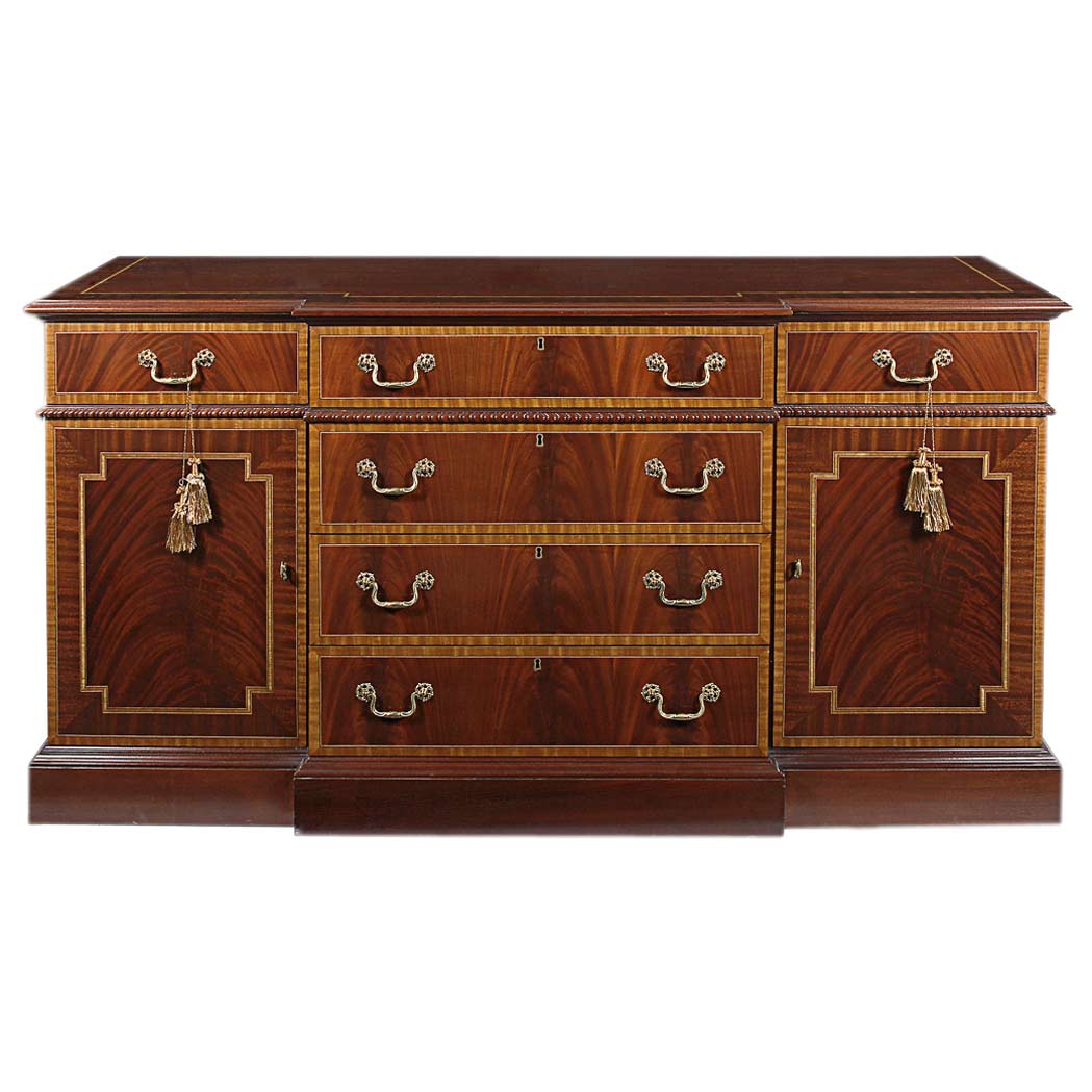 Appraisal: George III Style Inlaid Mahogany Sideboard Height inches width inches