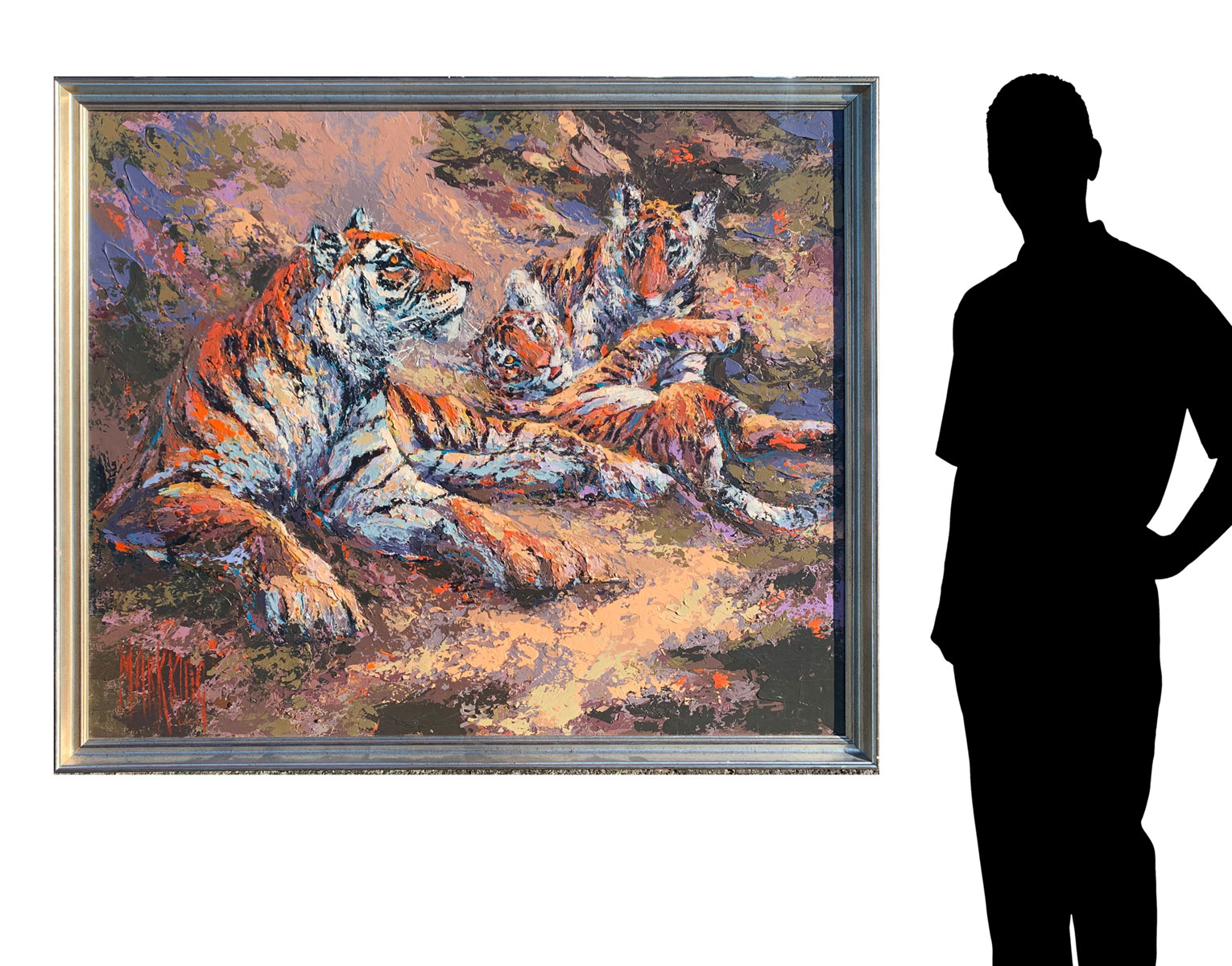 Appraisal: KING Mark American - Tiger Family Oil Canvas x signed