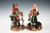 Appraisal: PAIR CHRISTMAS FIGURINES - Hand Carved and Painted Figures of